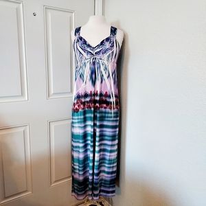 ⭐️5/$20 Mushka by Sienna Rose Lavender & Blue Maxi Dress Size PXS